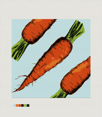 Colorful Carrots, Needlepoint Cushion, Pillow