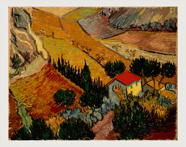 Landscape with House and Ploughman, Vincent van Gogh