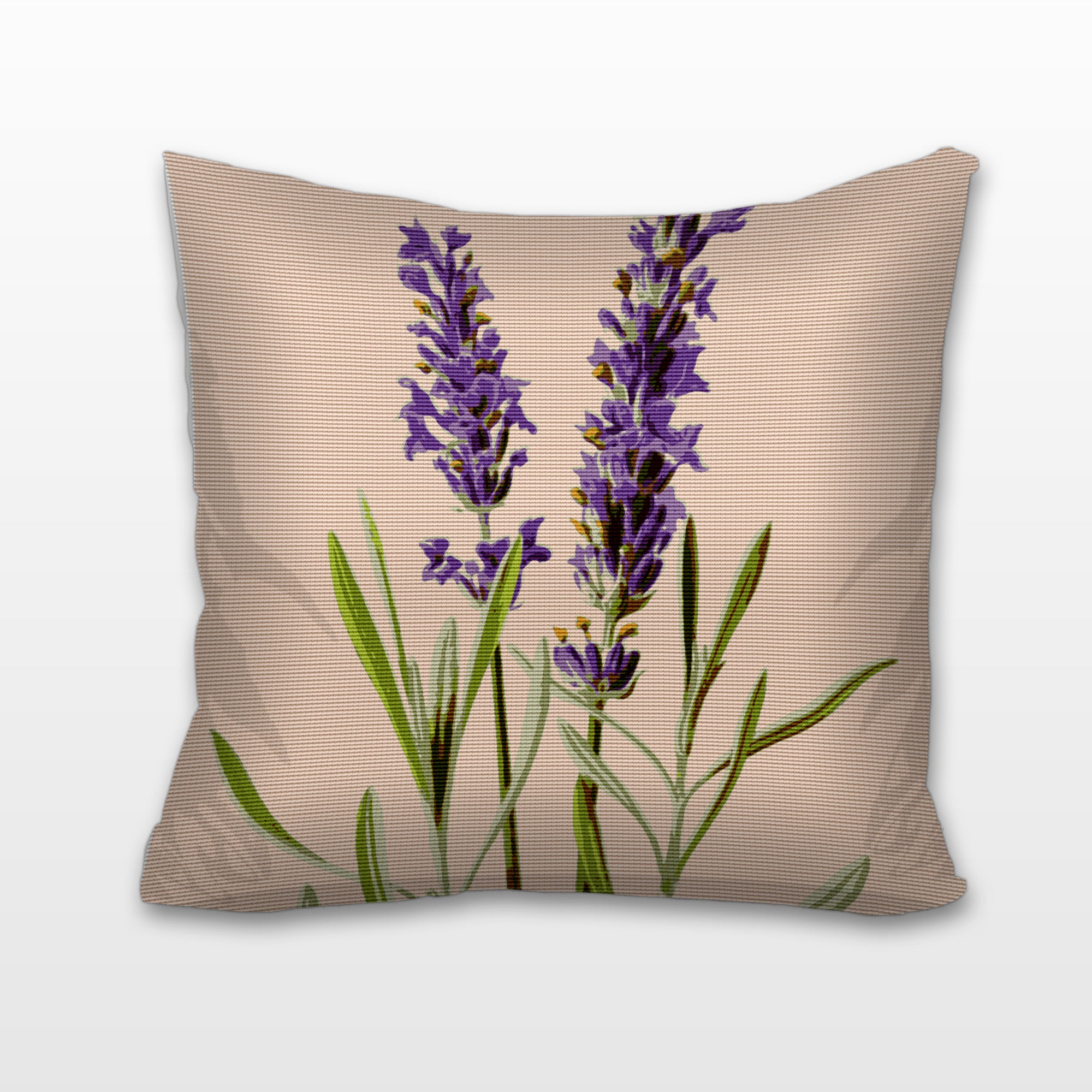 Lavender Sprigs, Needlepoint Cushion, Pillow