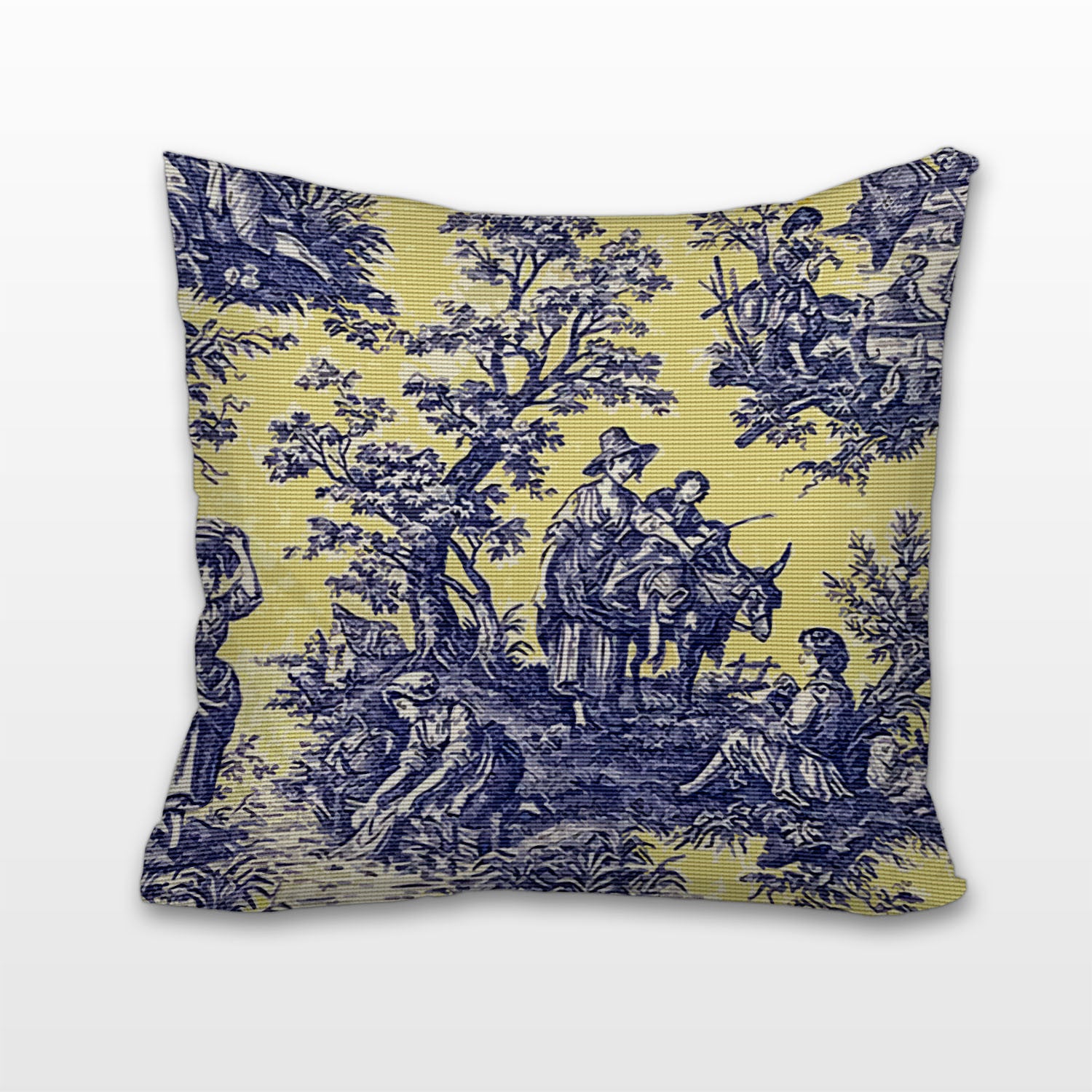 Blue & Yellow Toile, Cushion, Pillow