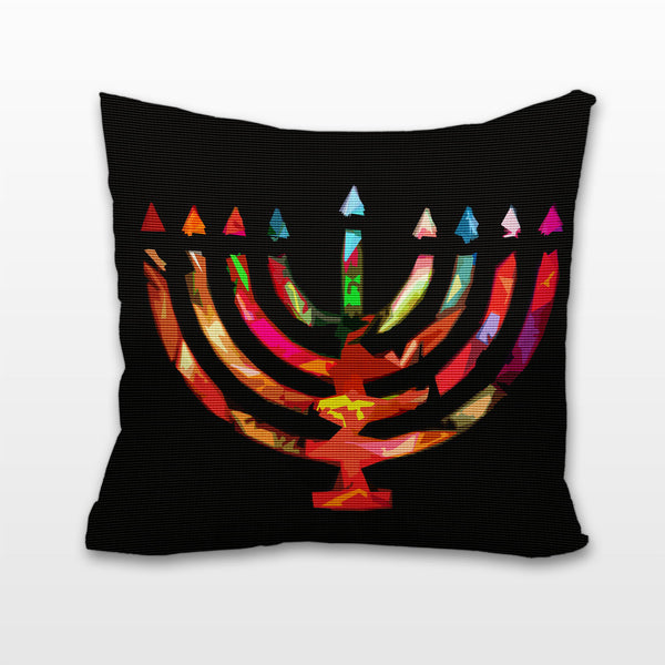 Abstract Menorah, Cushion, Pillow