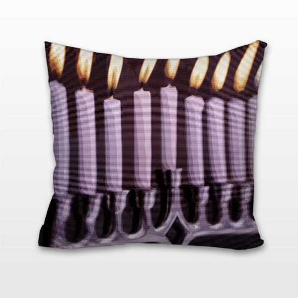 Menorah Ablaze, Cushion, Pillow