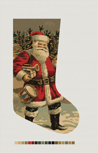 Old Saint Nick, Needlepoint Christmas Stocking