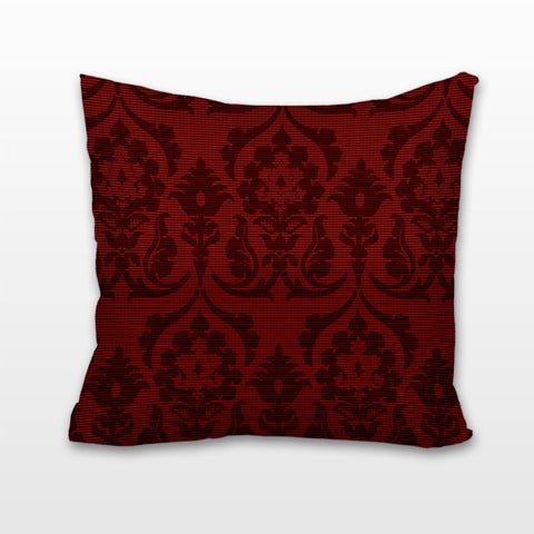 Burgundy Damask, Cushion, Pillow
