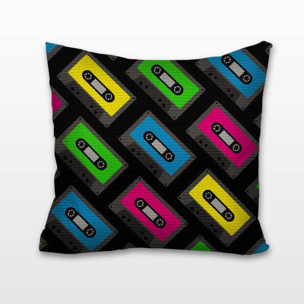 Retro 80's Tapes, Cushion, Pillow