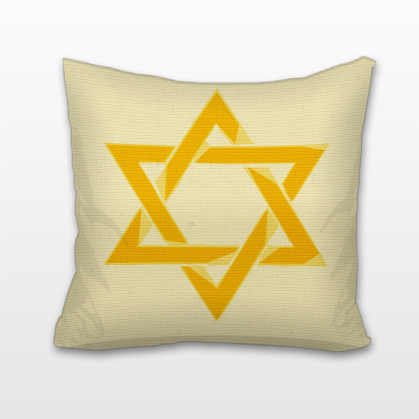 Yellow Star of David, Cushion, Pillow