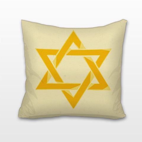 Yellow Star of David, Cushion, Pillow