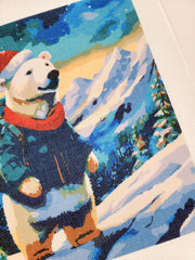 Christmas Polar Bear Hiking, Canvas