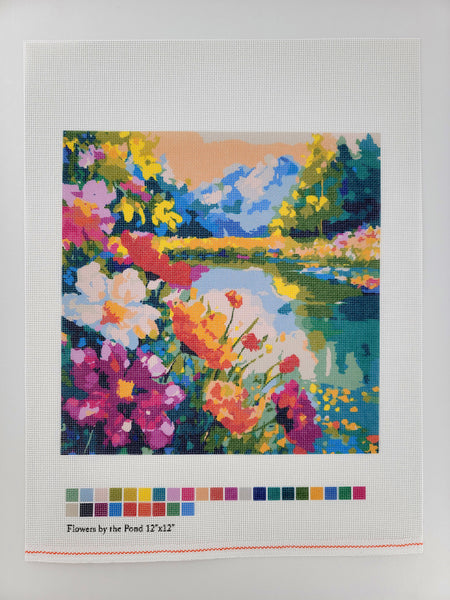 Flowers by the Pond, Canvas