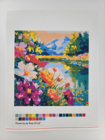 Flowers by the Pond, Canvas