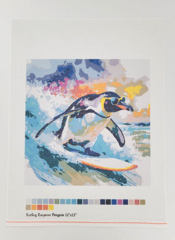 Surfing Emperor Penguin, Canvas