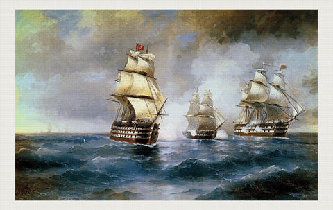 Brig Mercury Attacked by Two Turkish Ships, Ivan Aivazovsky