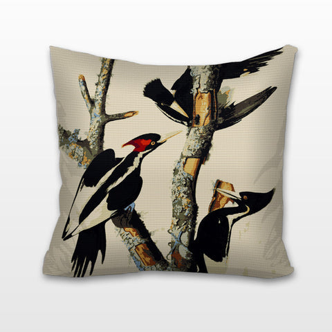 Ivory Billed Woodpeckers, Needlepoint Cushion, Pillow