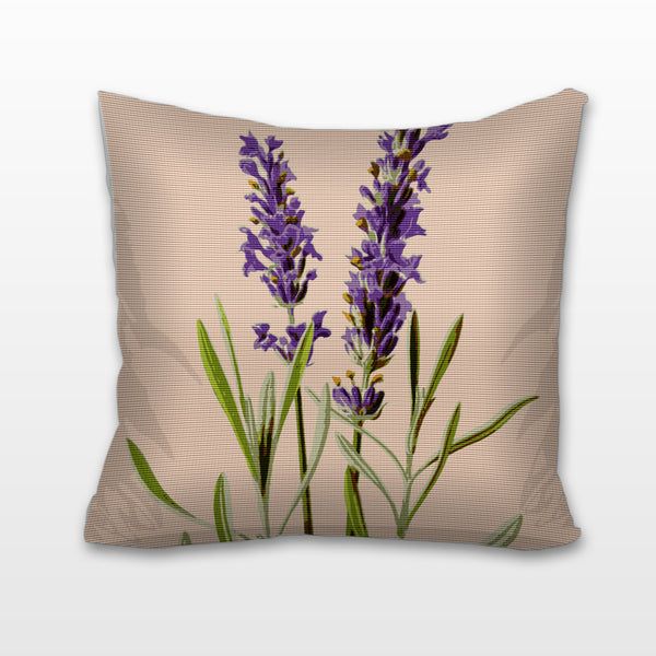 Lavender Sprigs, Needlepoint Cushion, Pillow