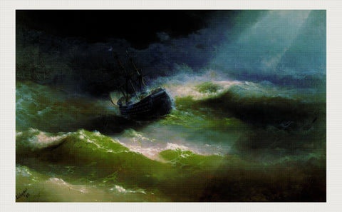 Ship Empress Maria in storm, Ivan Aivazovsky
