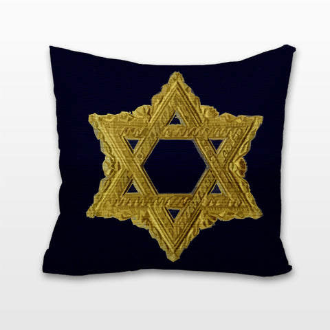 Regal Star of David on Navy, Cushion, Pillow