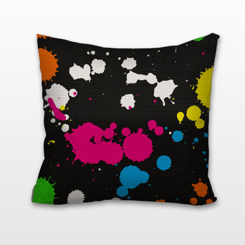 80's Paint Splatter, Cushion, Pillow