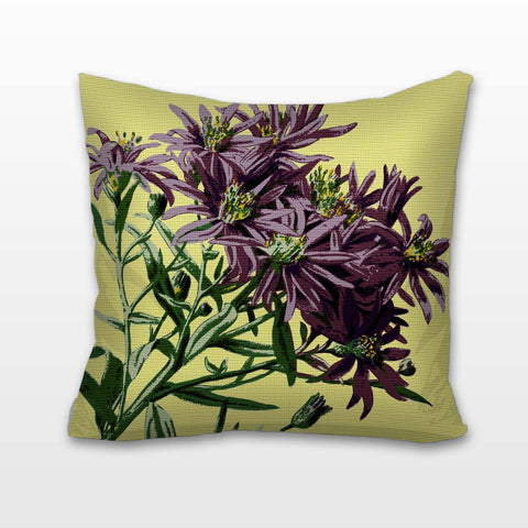 Purple Blooms, Needlepoint Cushion, Pillow